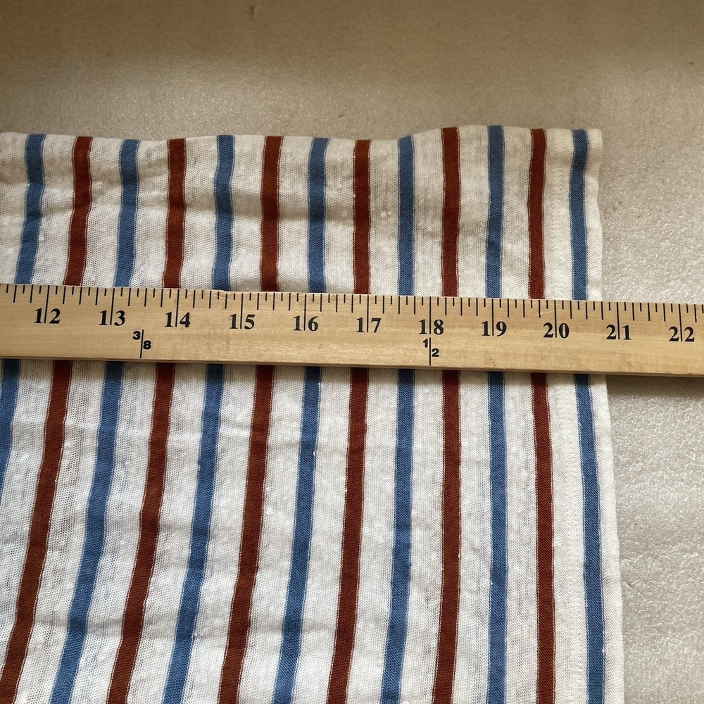 Veronica Beard Benji Striped Linen T Shirt Women XS Rust Blue Striped Oversized - Picture 8 of 10